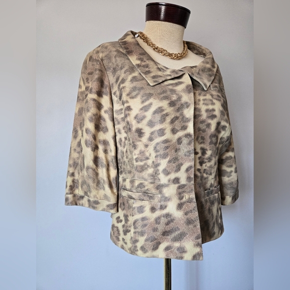 Carslisle 100% Smooth Suede Leopard Print Women's Jacket. Size 10 - Picture 2 of 12